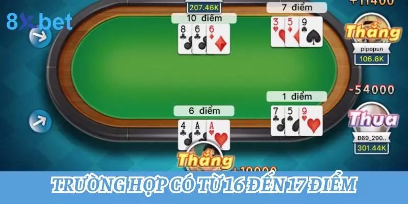 Luật chơi Xì dách - Cập nhật mới nhất về luật và cách chơi 4 Trường hợp có từ 16 đến 17 điểm